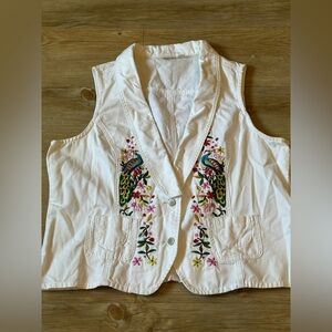 Cato White Denim Vest